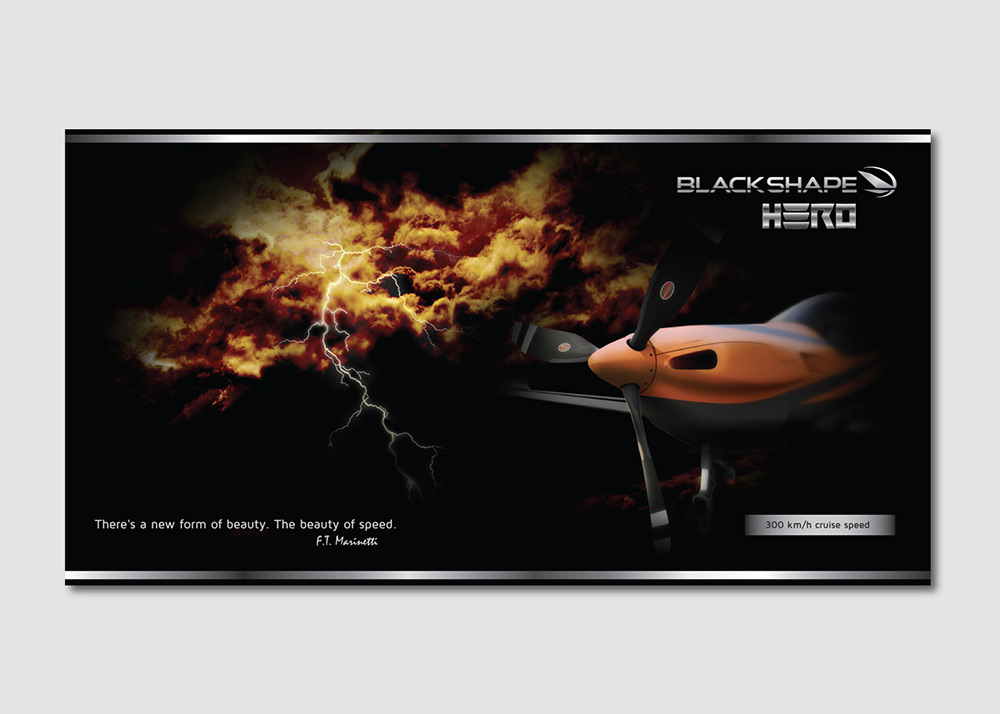 Blackshape campagna di comunicazione aircraft